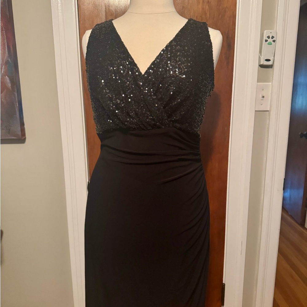 Lauren Ralph Lauren Black Sequin Midi Dress